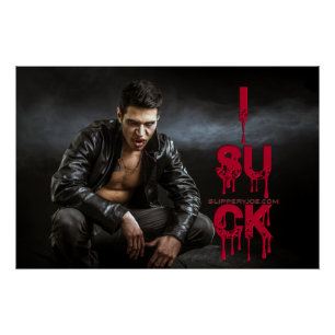 Poster Les crocs de vampire SlipperyJoe's Happy Halloween