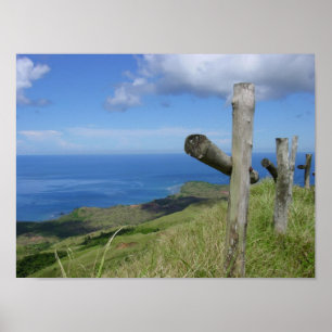 Poster Les croix surplombent l'île de Guam dans le Pacifi