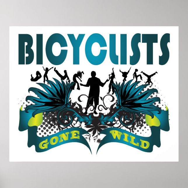 Poster Les cyclistes sont devenus sauvages (Devant)