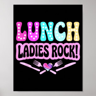 Poster Les dames de déjeuner rock l'équipe de dames de dé
