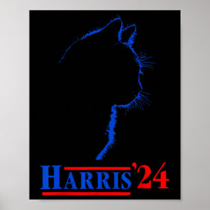 Poster Les Dames Pour Kamala Drôle Chat 2024 Président Ka