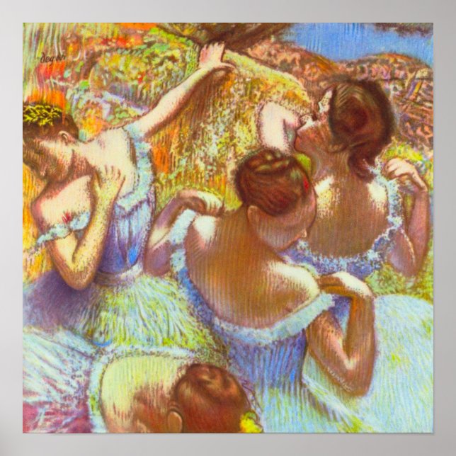 Poster Les Danseurs Bleus par Edgar Degas (Devant)