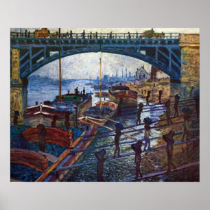 Poster Les Déchargeurs de charbon par Claude Monet