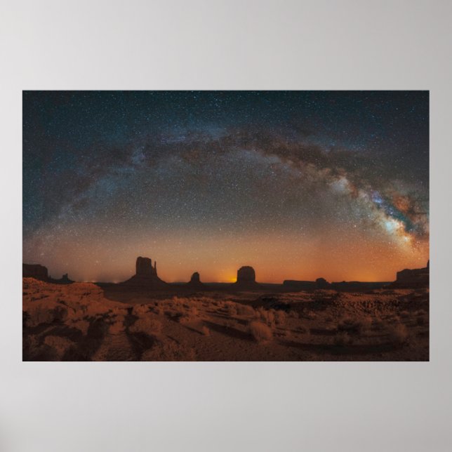 Poster Les déserts | Ciel étoilé au-dessus d'un paysage d (Devant)