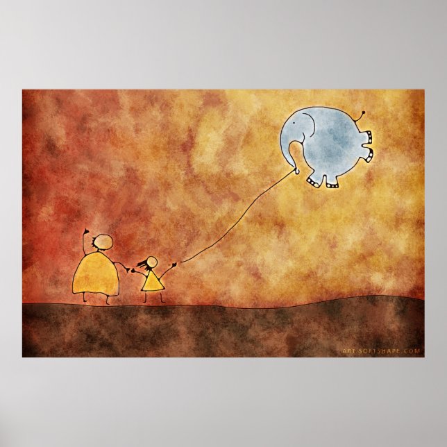 Poster Les deux et l'éléphant (Devant)