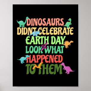Poster Les dinosaures de la fête du Jour des terres jour
