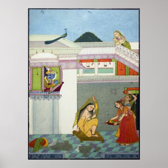 Poster Les divinités hindoues Krishna et Radha (Devant)