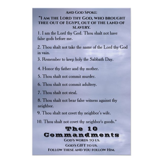 Poster Les dix commandements (Devant)