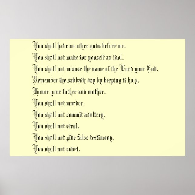 Poster Les dix commandements (Devant)