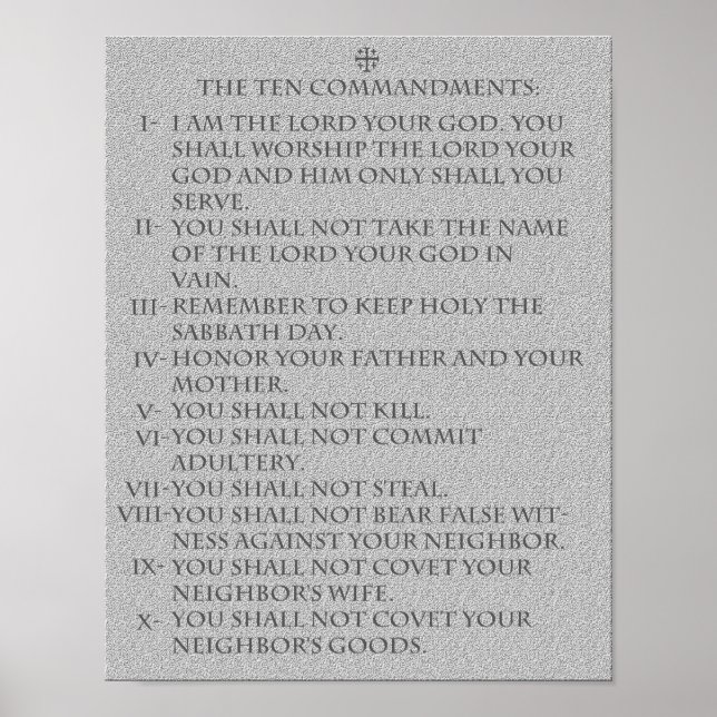 Poster Les dix commandements : (Devant)