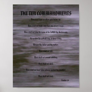 Poster Les Dix commandements - le gris strie l'affiche