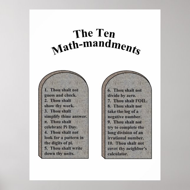 Poster Les dix mandats mathématiques (Devant)