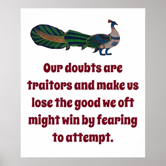 Poster Les Doutes Oue Sont Des Traiteurs - Citation De Co (Devant)