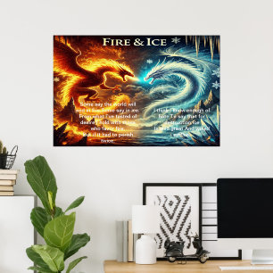 Poster Les dragons du feu et de la glace