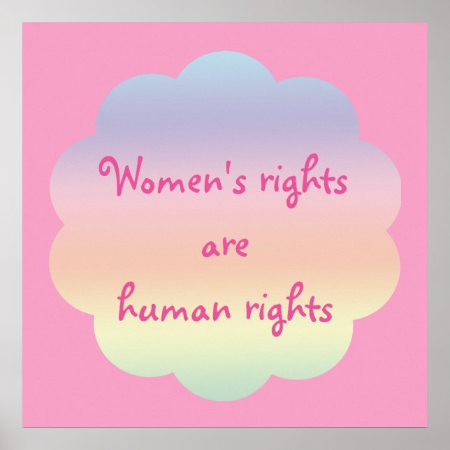 Poster Les droits des femmes sont des droits humains Pink (Devant)