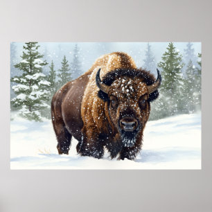Poster Les échos de l'hiver : le royaume du bison
