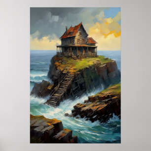 Poster Les échos décadents d'une vieille maison en bois