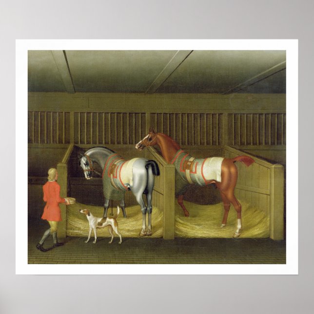 Poster Les écuries et les deux fameux chevaux de course a (Devant)