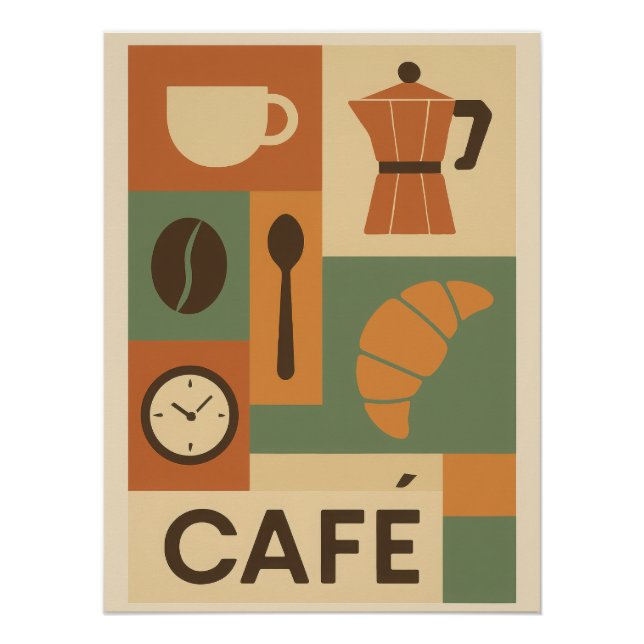 Poster Les éléments du café (Devant)