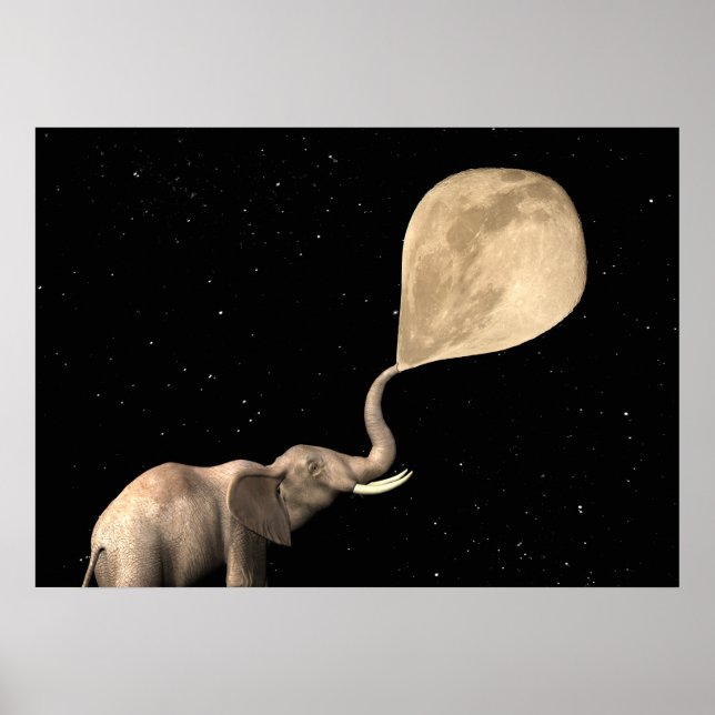 Poster Les éléphants font Pleine lune (Devant)