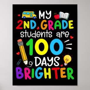 Poster Les élèves de 2e année sont 100 jours plus brillan