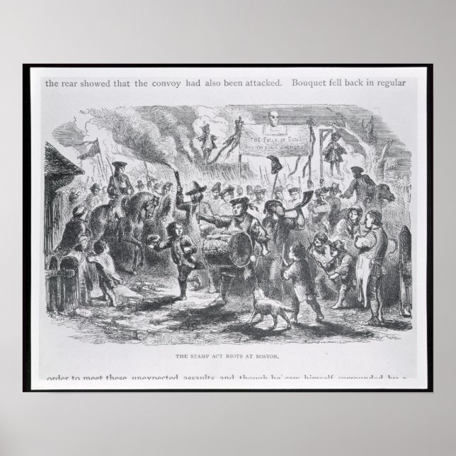 Poster Les émeutes contre la loi sur le timbre à Boston (Devant)