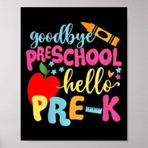 Poster Les enfants au revoir préscolaire bonjour pré-mate