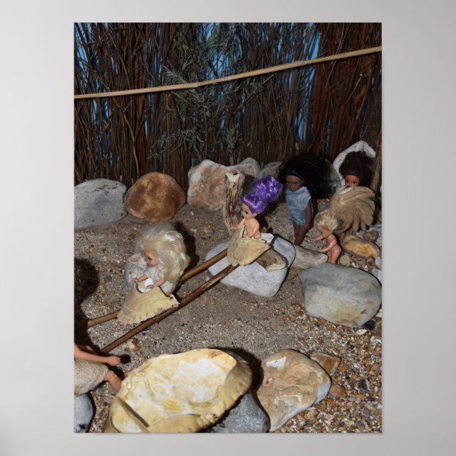 Poster Les enfants de lapin qui jouent. (Devant)