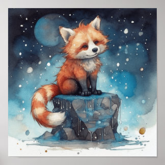 Poster Les enfants Dreamy Red Panda Art