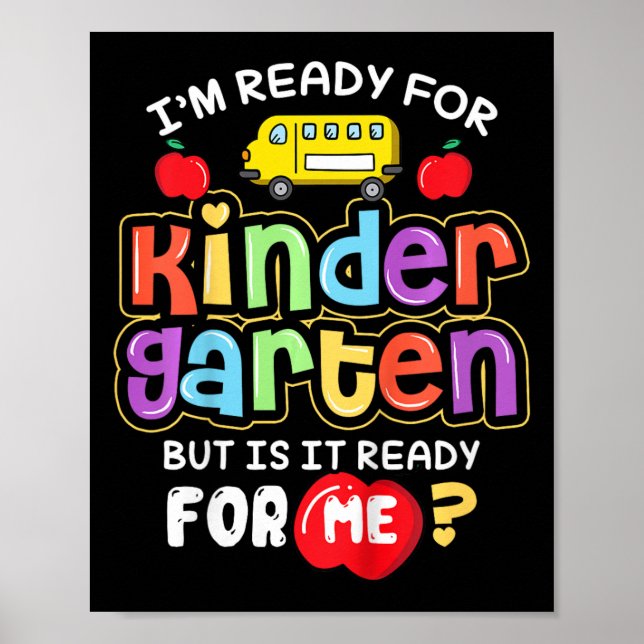Poster Les Enfants Retour À L'École Je Suis Prêt Pour Le  (Devant)
