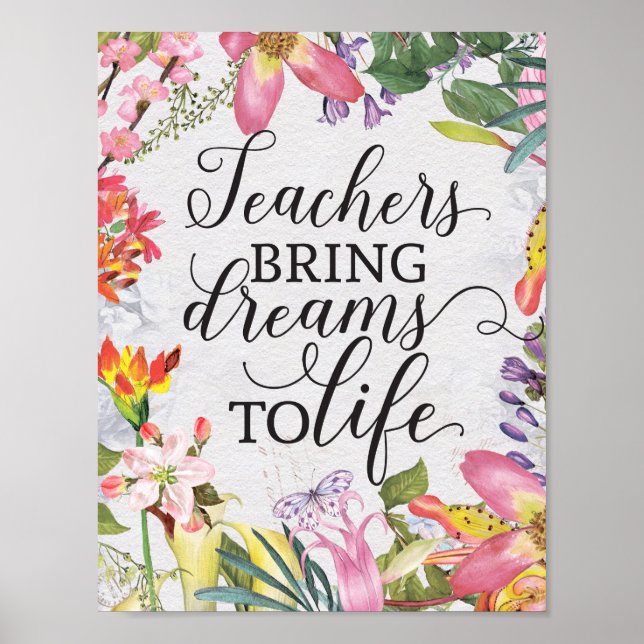Poster Les enseignants apportent des rêves à la vie cadea (Devant)
