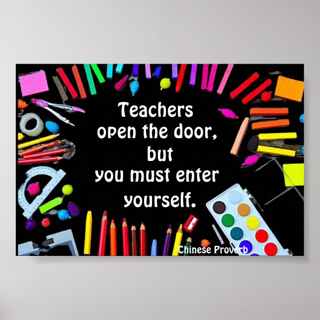 Poster Les enseignants ouvrent la porte, Art (Devant)