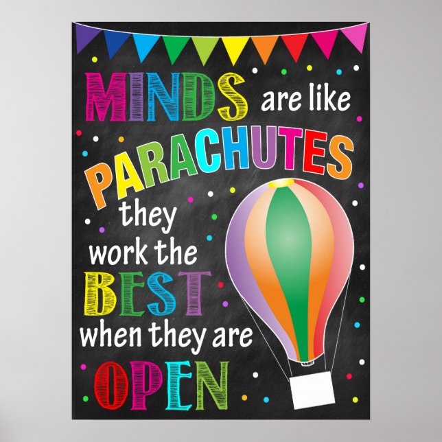 POSTER LES ESPRITS SONT COMME DES PARACHUTES ! (Devant)