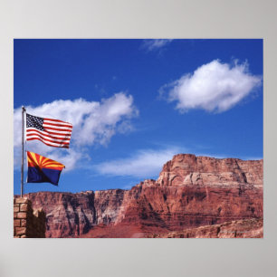 Poster Les Etats-Unis, Arizona, drapeaux de remorquage