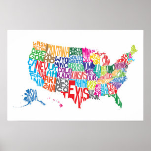 Poster Les États-Unis dans les noms