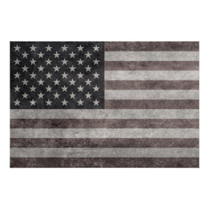 Poster Les Etats-Unis diminuent, rétro drapeau américai