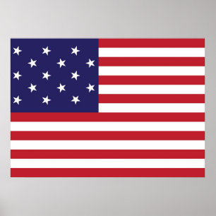 Poster Les Etats-Unis tiennent le premier rôle le drapeau