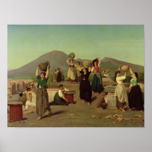 Poster Les excavations à Pompeii, 1865