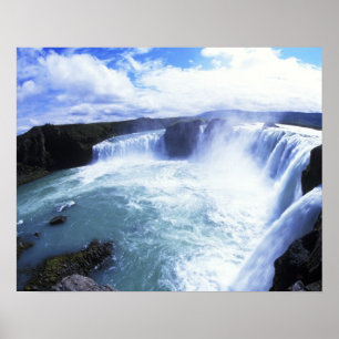 Poster Les fameuses chutes de Jodafoss dans le centre nor