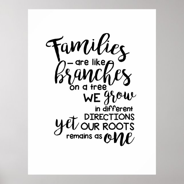 Poster Les familles sont comme des branches sur un arbre  (Devant)