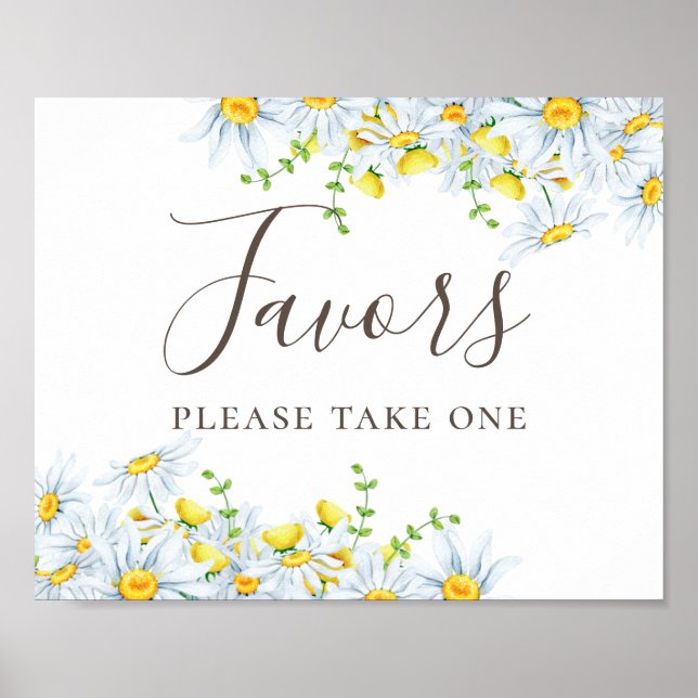 Poster Les faveurs. Aquarelle. Mariage floral (Devant)