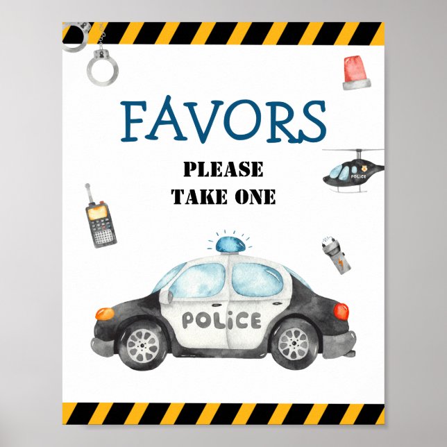 Poster Les faveurs de la fête d'anniversaire de la police (Devant)