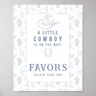 Poster Les faveurs du baby shower Cowboy
