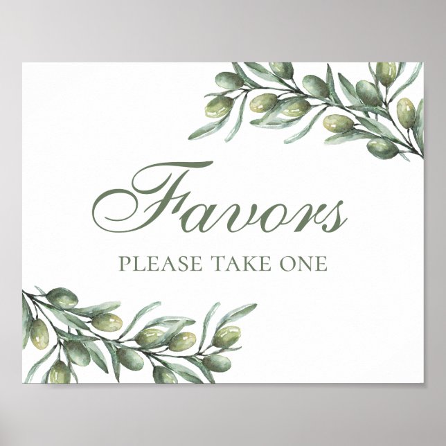 Poster Les faveurs en prennent une. Olives. Mariage d'été (Devant)