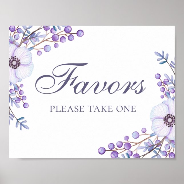 Poster Les faveurs en prennent une. Panneau mariage de fl (Devant)