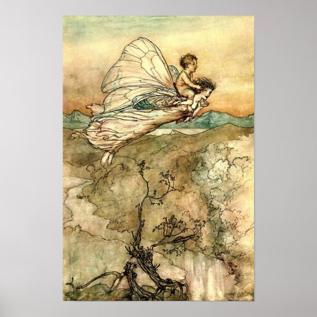 Poster Les Féeries d'Arthur Rackham en vol (Devant)