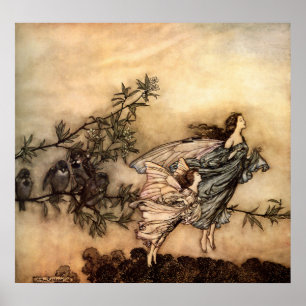 Poster Les fées ont leurs falaises avec les oiseaux