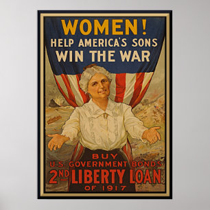 Poster Les femmes aident le fils de l'Amérique à Vintage 