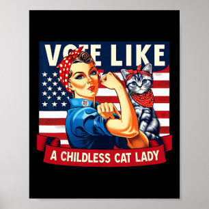 Poster Les femmes au chat votent Kamala