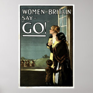 Poster Les femmes britanniques disent que GO vintage